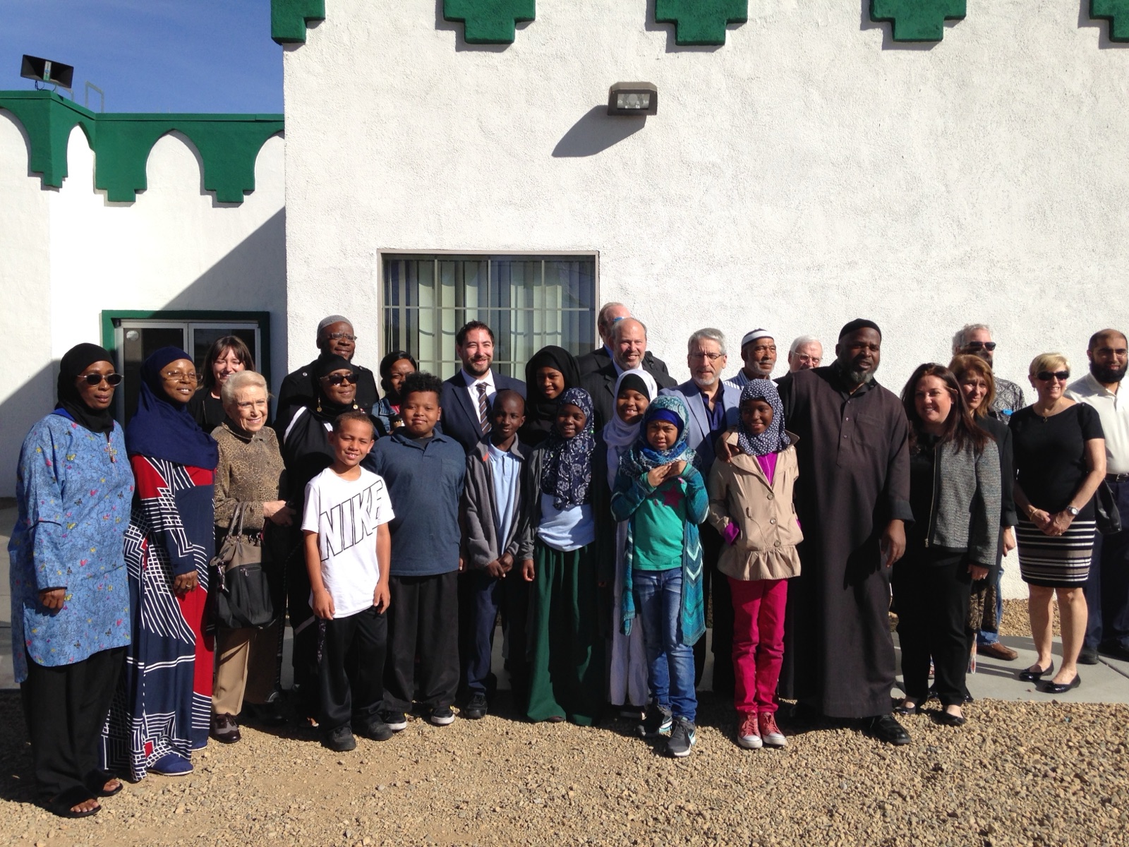 Students and teachers of Nisaa&rsquo;s Academy gathered together outside Masjid As-Sabur.
